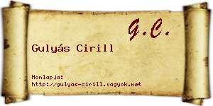 Gulyás Cirill névjegykártya